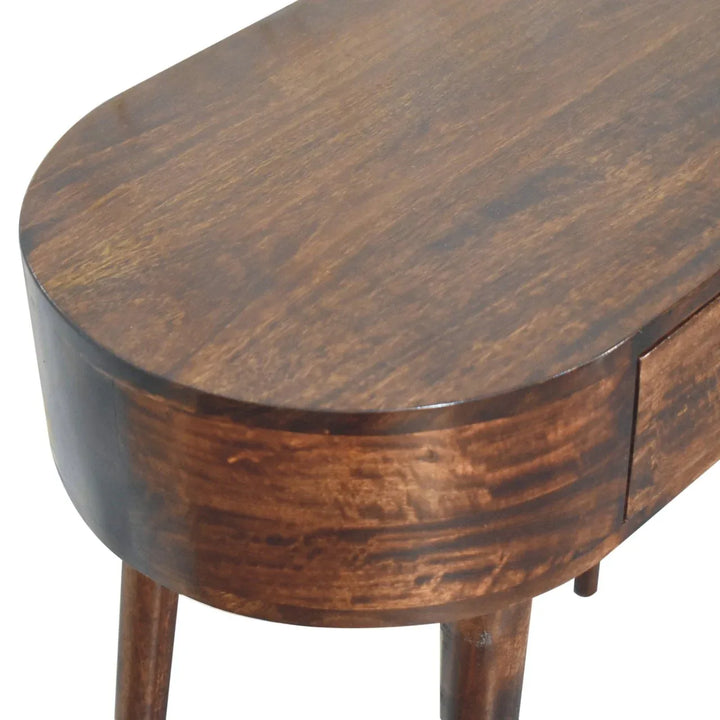 California Walnut Rounded Small Console Table - TidySpaces
