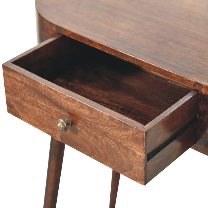 California Walnut Rounded Small Console Table - TidySpaces