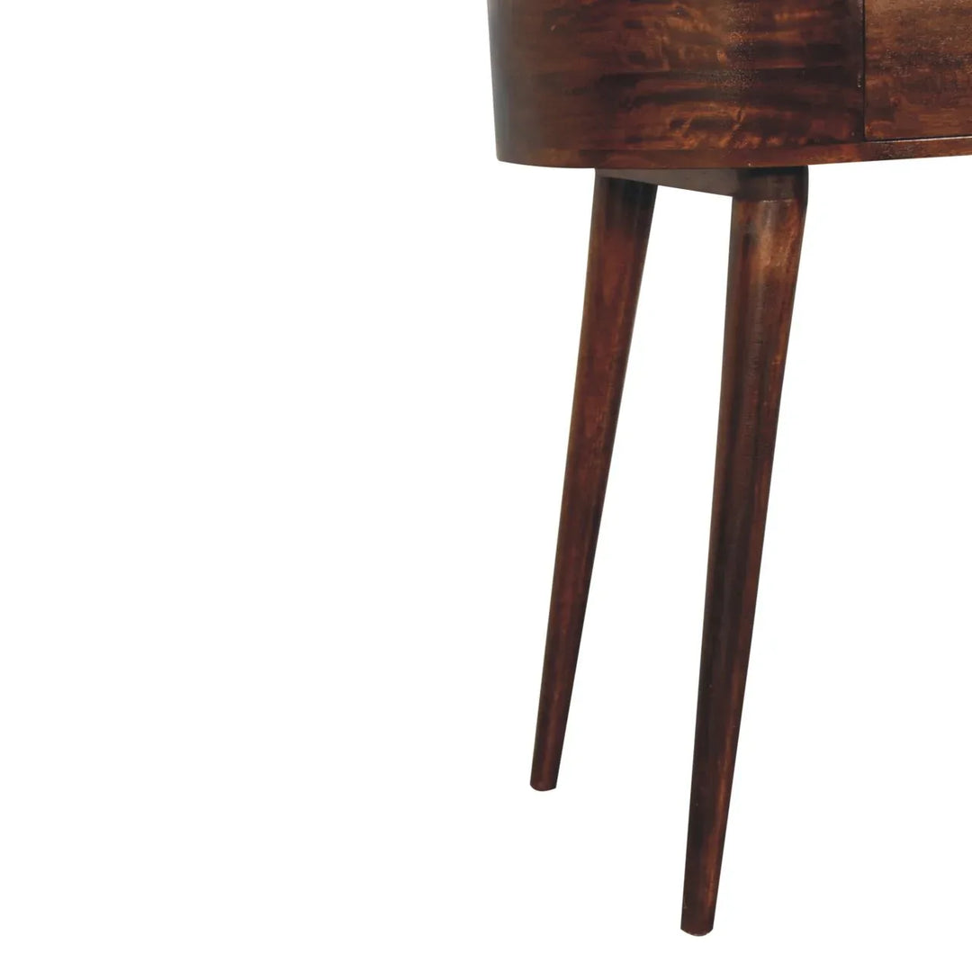 California Walnut Rounded Small Console Table - TidySpaces
