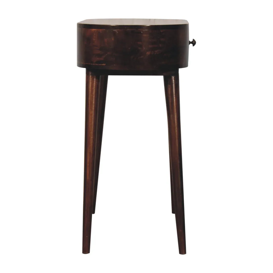 California Walnut Rounded Small Console Table - TidySpaces