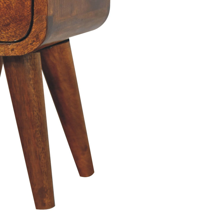 Extra Mini Chestnut Curve Open Slot Bedside - TidySpaces