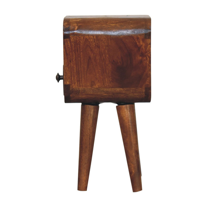 Extra Mini Chestnut Curve Open Slot Bedside - TidySpaces