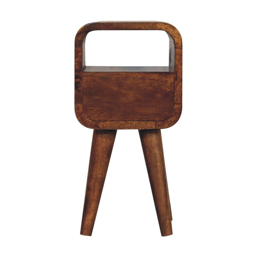 Extra Mini Chestnut Curve Open Slot Bedside - TidySpaces