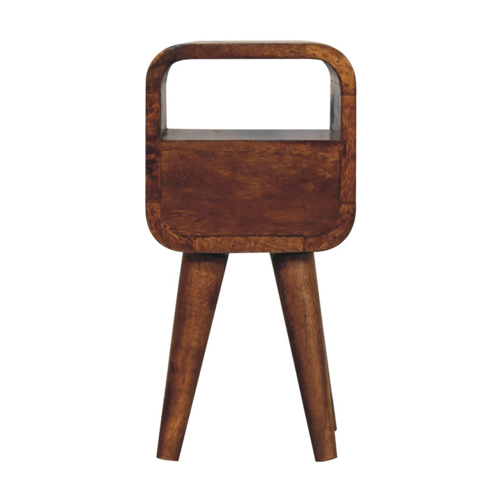 Extra Mini Chestnut Curve Open Slot Bedside - TidySpaces