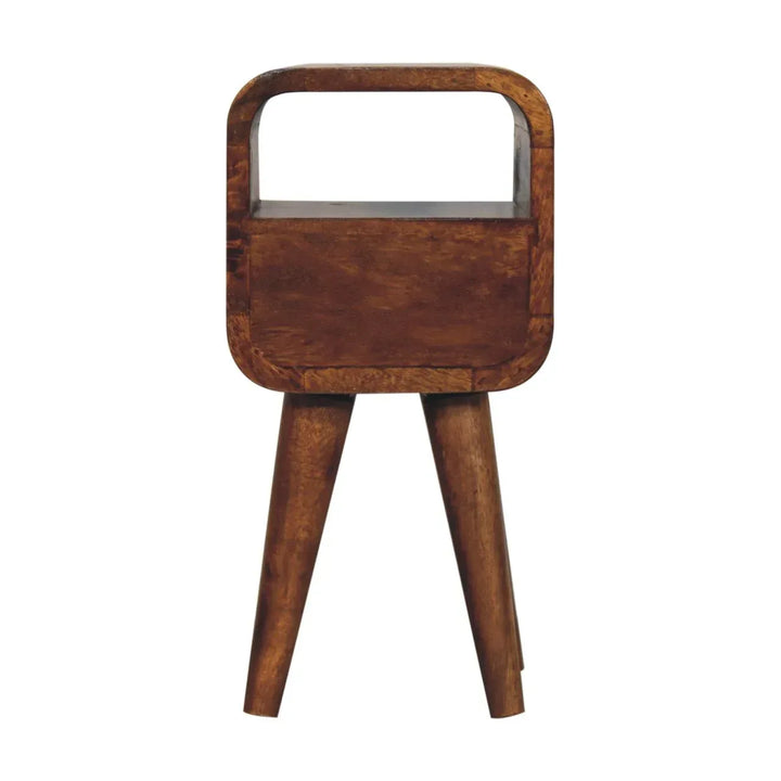 Extra Mini Chestnut Curve Open Slot Bedside - TidySpaces