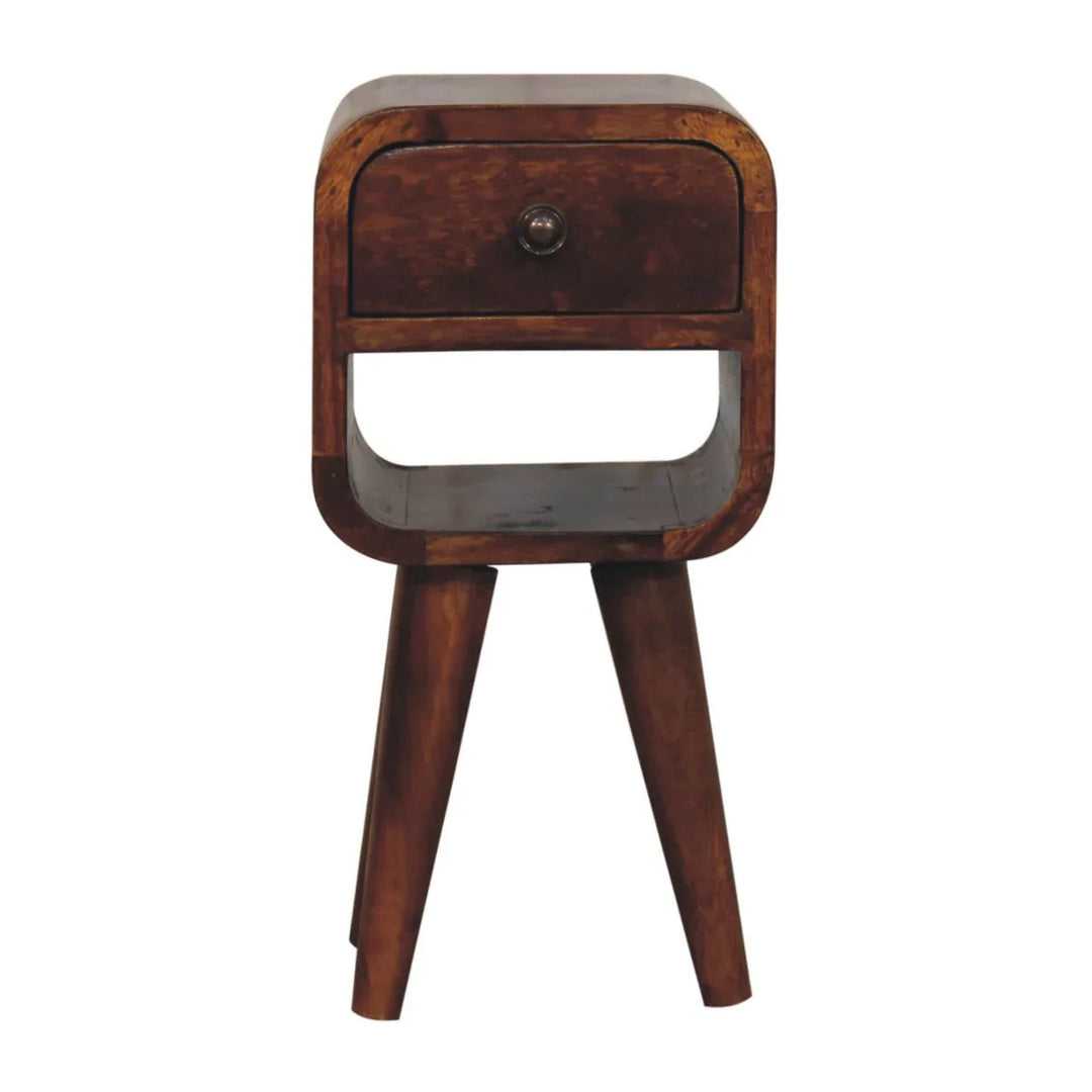 Extra Mini Chestnut Curve Lower Bedside - TidySpaces