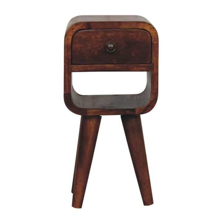 Extra Mini Chestnut Curve Lower Bedside - TidySpaces