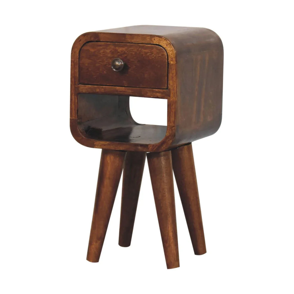 Extra Mini Chestnut Curve Lower Bedside - TidySpaces