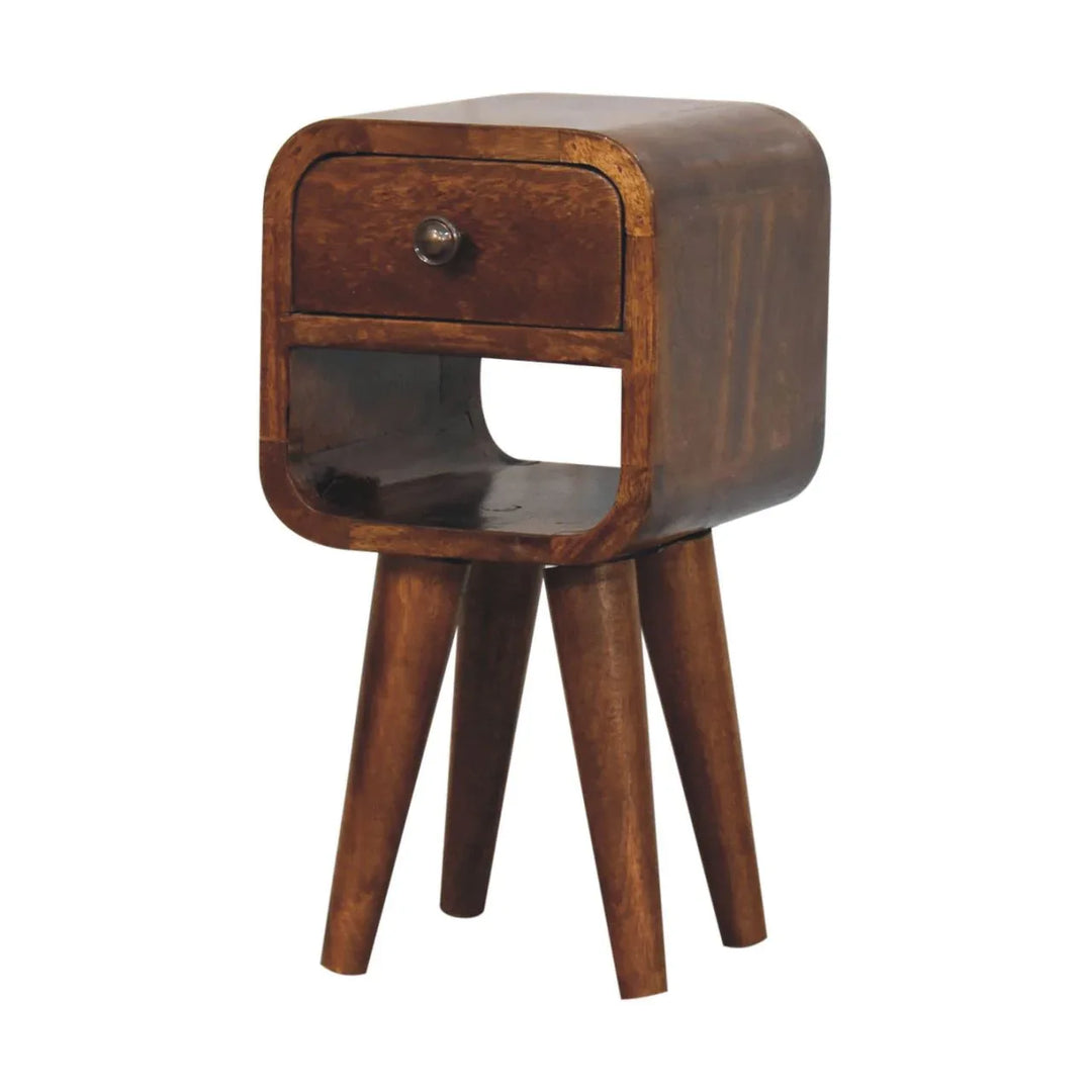 Extra Mini Chestnut Curve Lower Bedside - TidySpaces