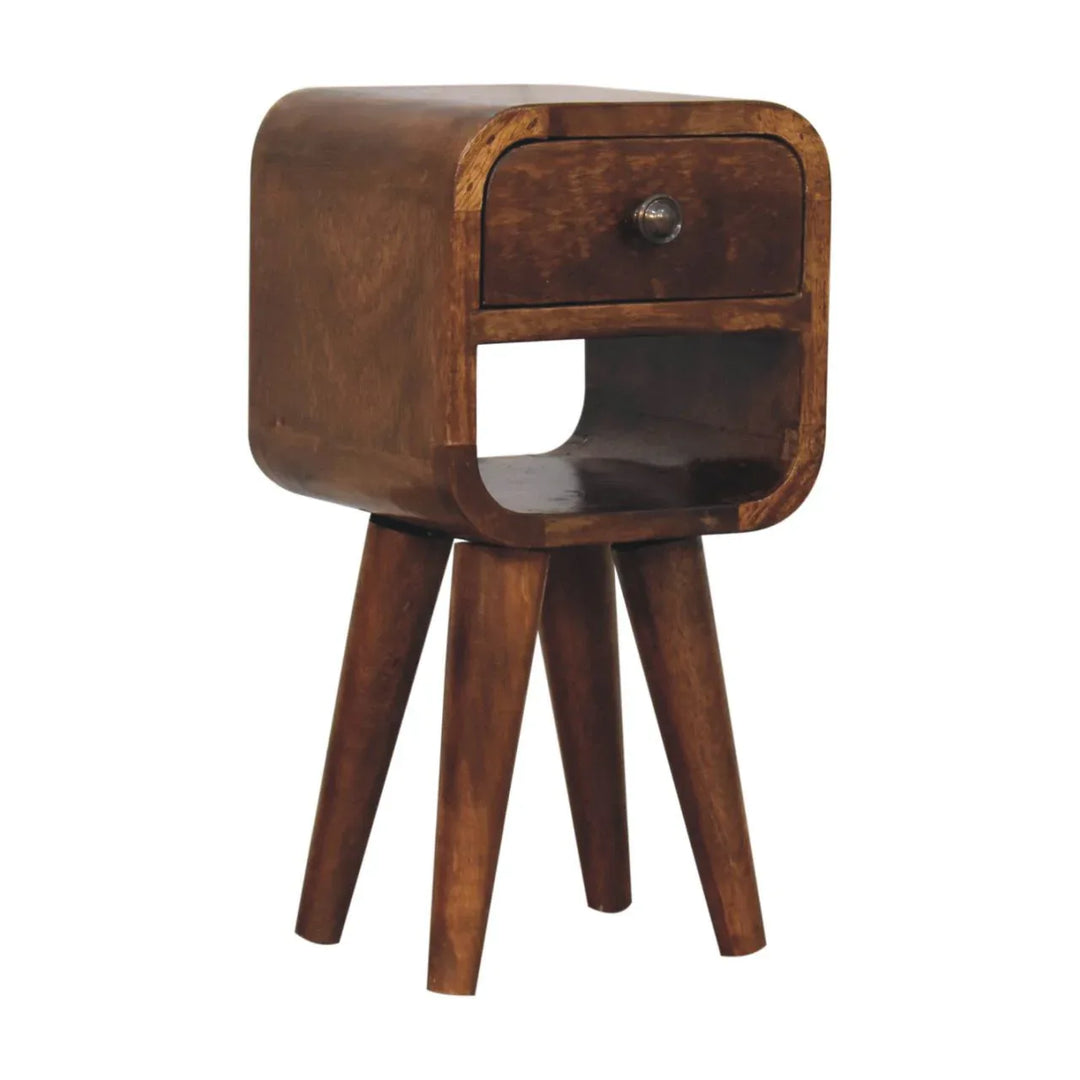 Extra Mini Chestnut Curve Lower Bedside - TidySpaces