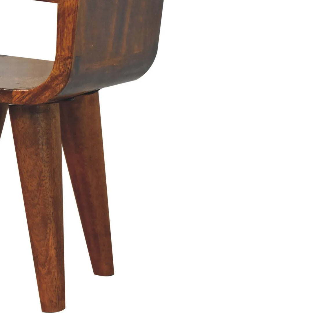 Extra Mini Chestnut Curve Lower Bedside - TidySpaces