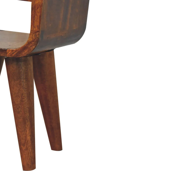 Extra Mini Chestnut Curve Lower Bedside - TidySpaces