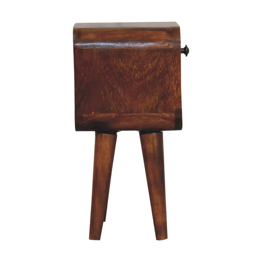 Extra Mini Chestnut Curve Lower Bedside - TidySpaces