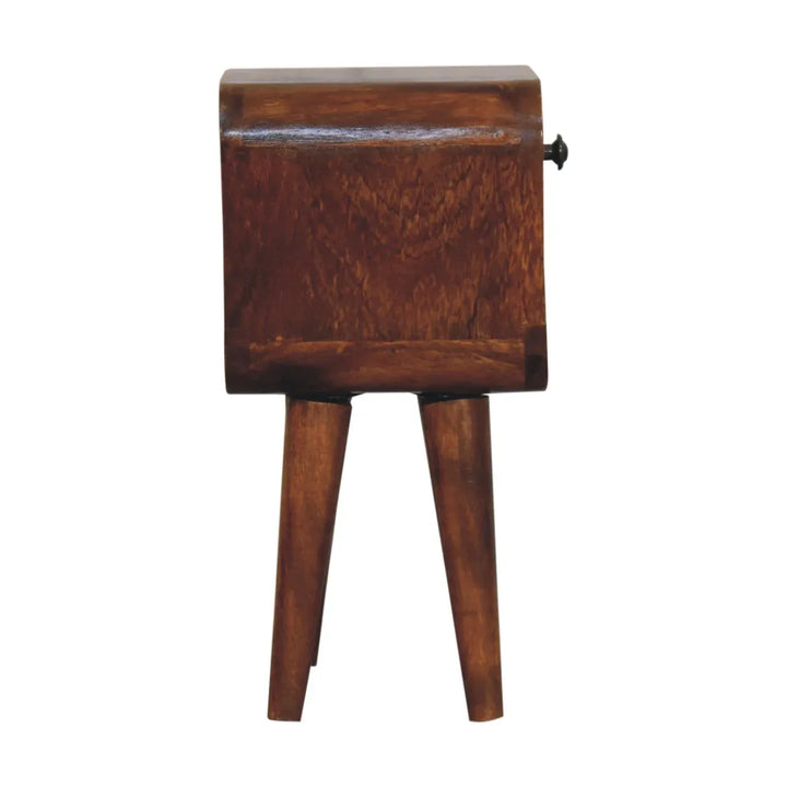 Extra Mini Chestnut Curve Lower Bedside - TidySpaces