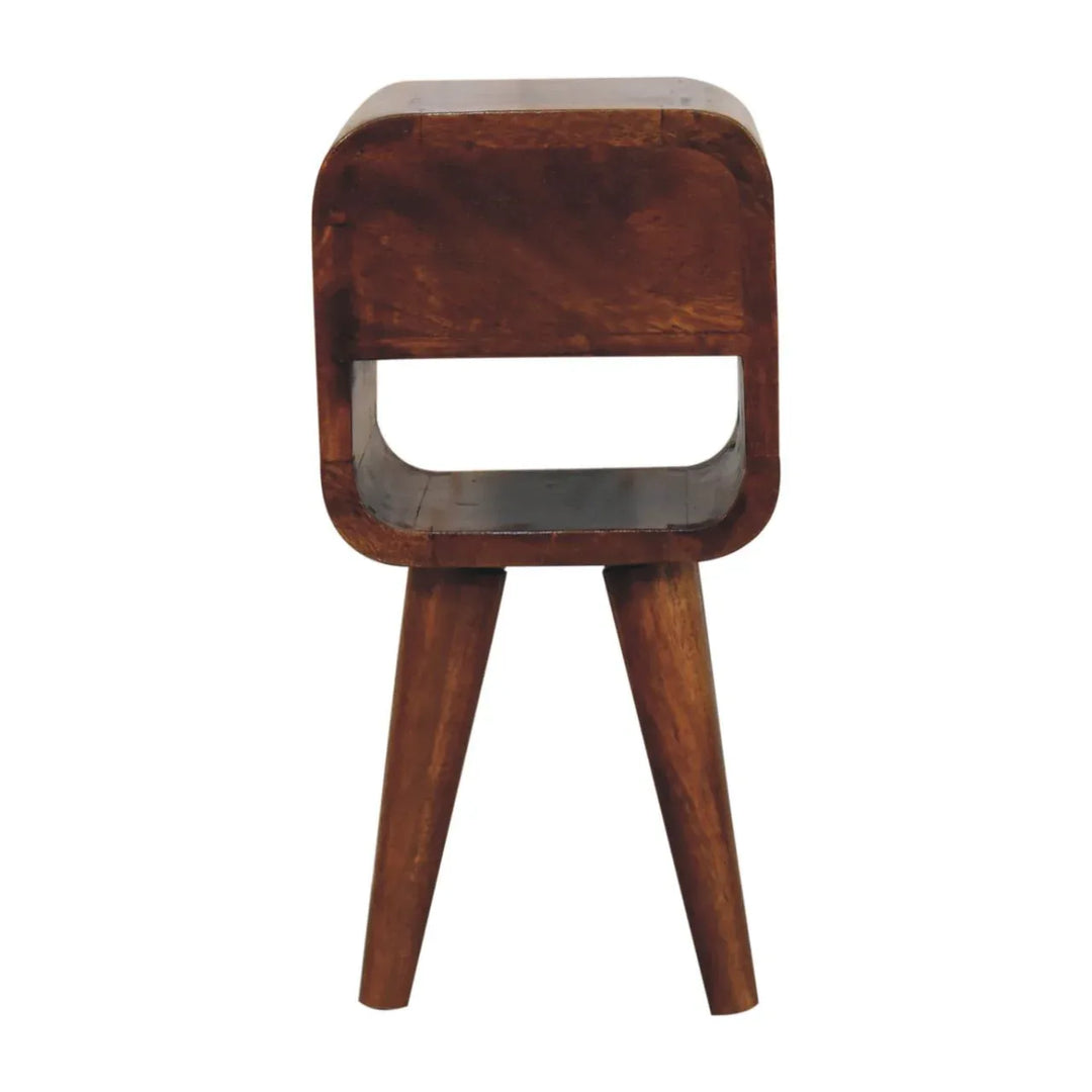 Extra Mini Chestnut Curve Lower Bedside - TidySpaces