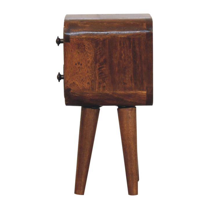 Extra Mini Curved Chestnut Bedside