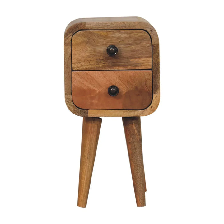Extra Mini Curved Oak-ish Bedside - TidySpaces