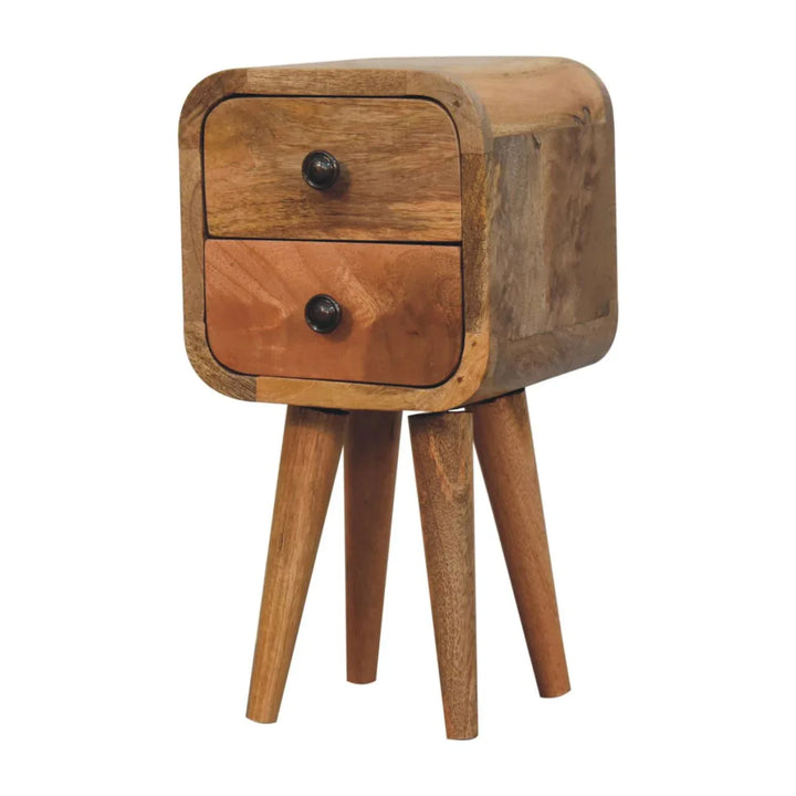 Extra Mini Curved Oak-ish Bedside - TidySpaces