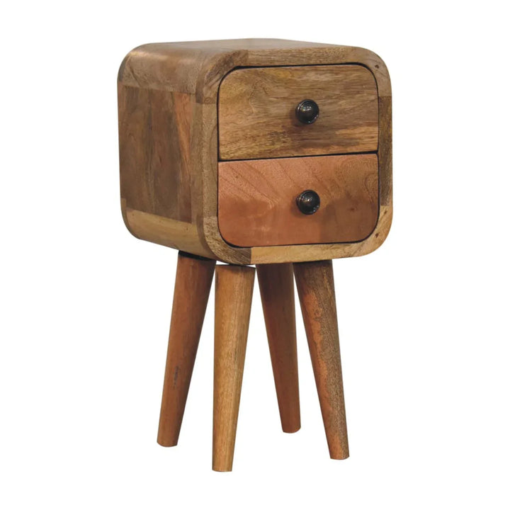 Extra Mini Curved Oak-ish Bedside - TidySpaces