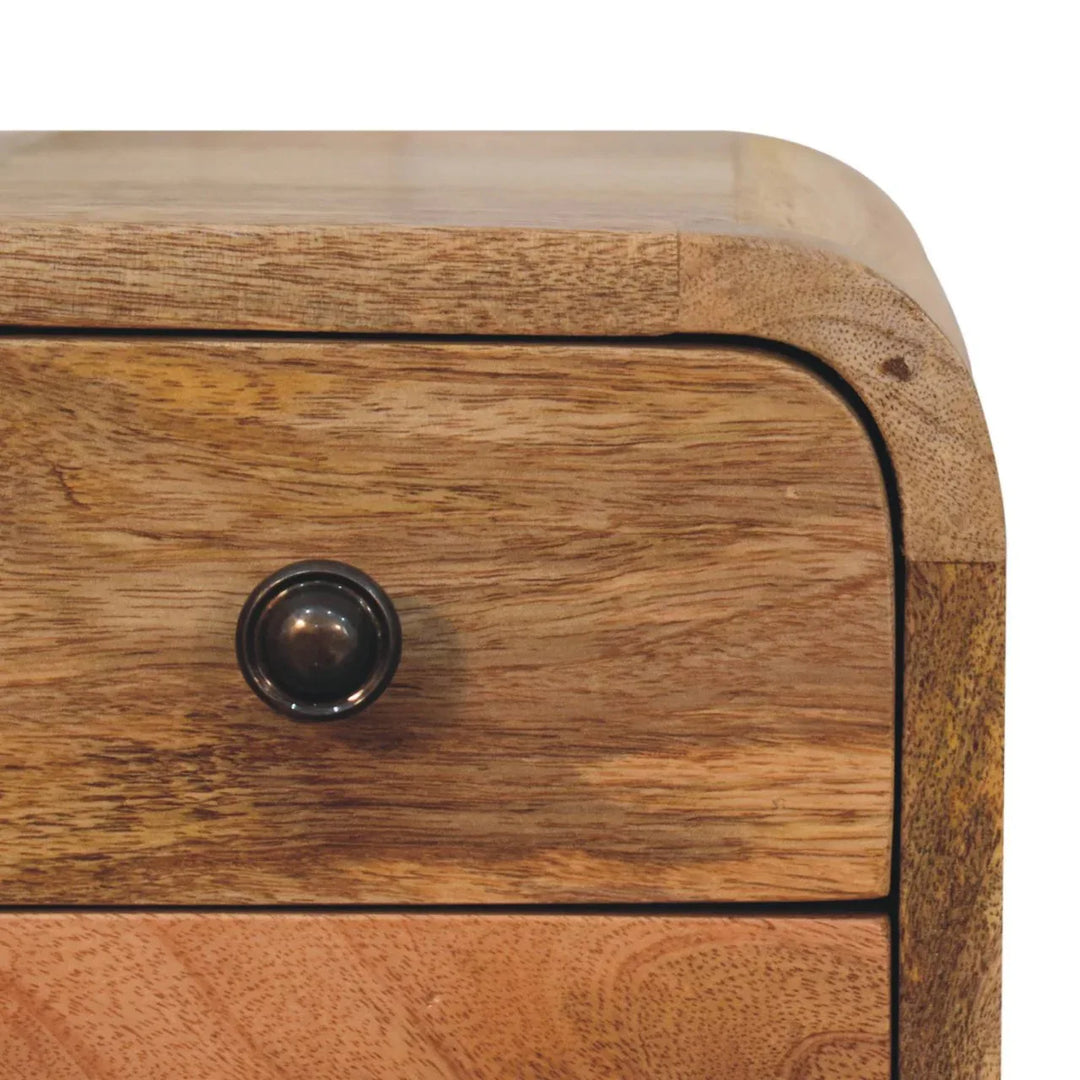 Extra Mini Curved Oak-ish Bedside - TidySpaces