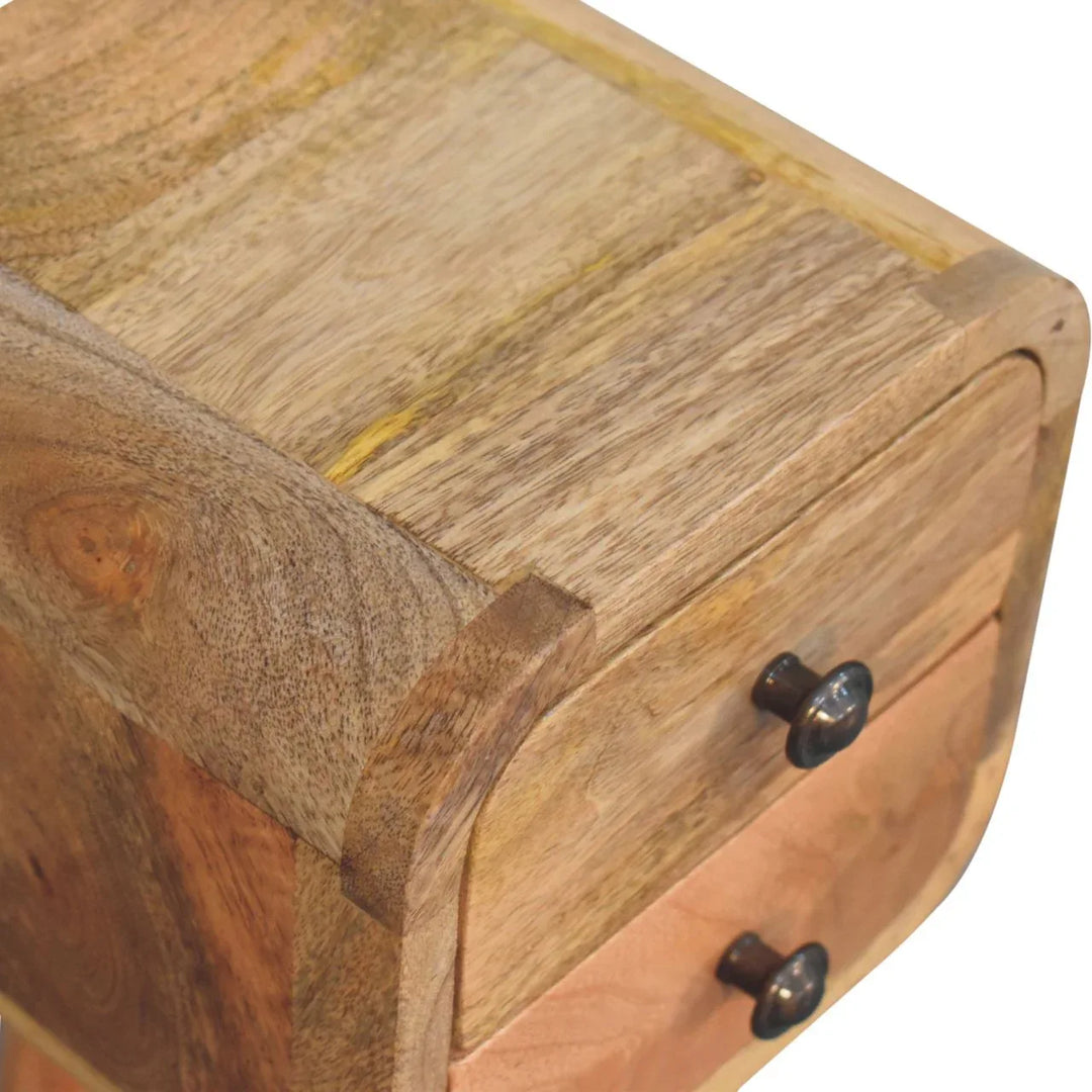 Extra Mini Curved Oak-ish Bedside - TidySpaces