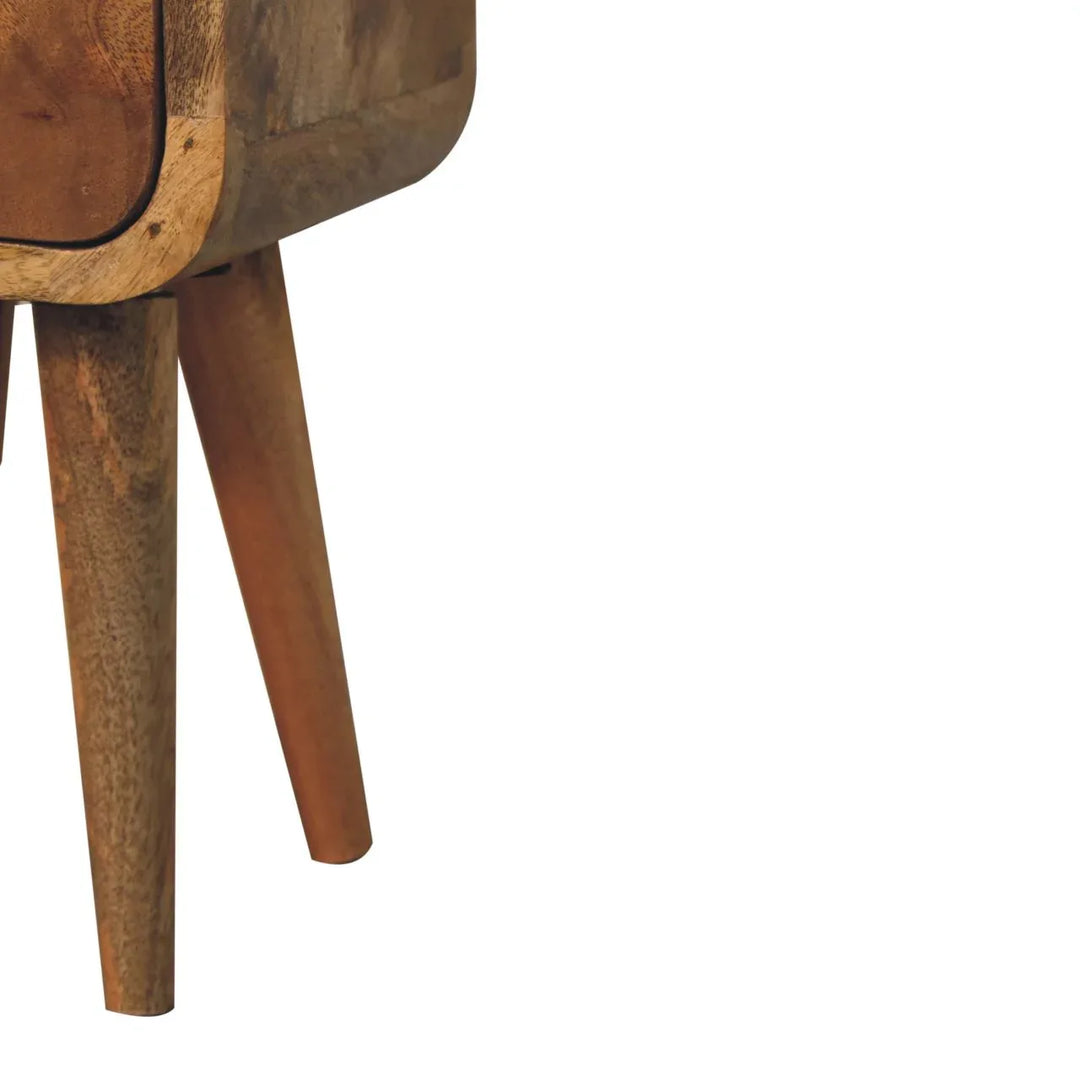 Extra Mini Curved Oak-ish Bedside - TidySpaces