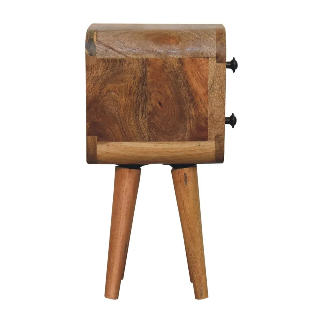Extra Mini Curved Oak-ish Bedside - TidySpaces