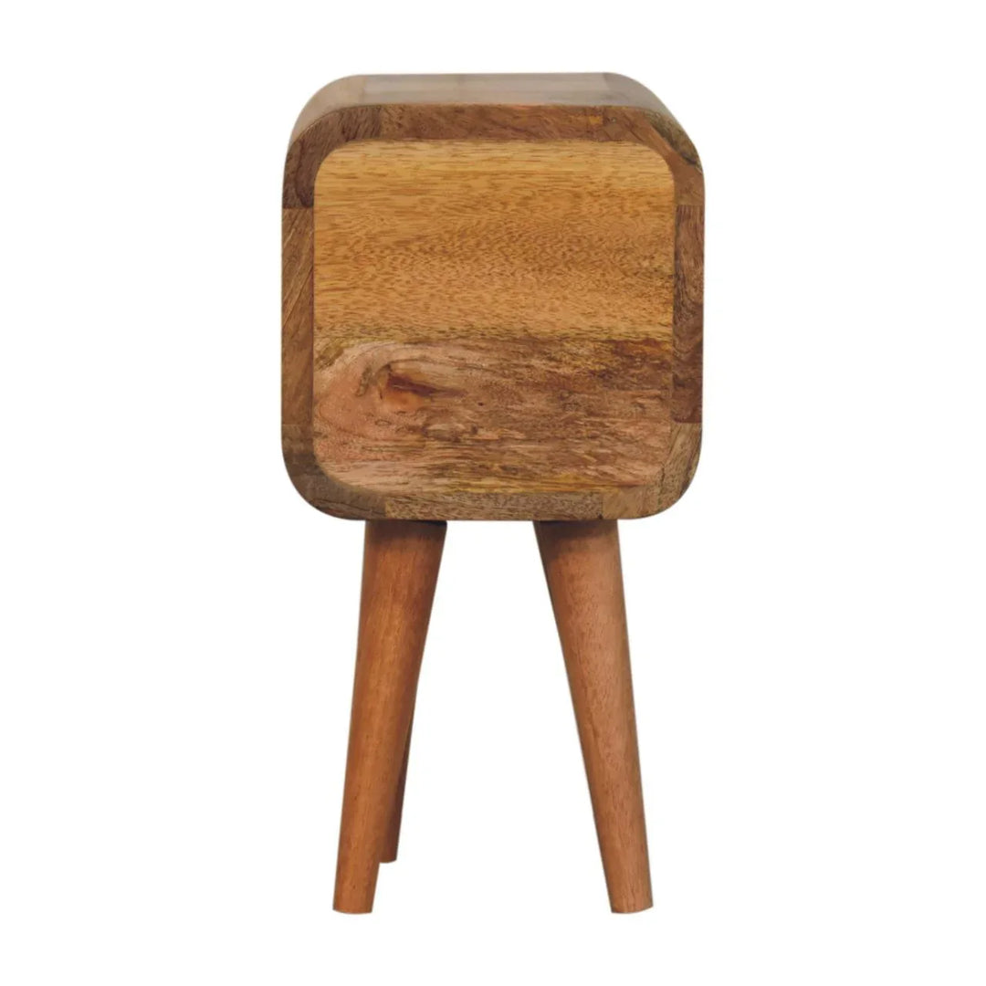Extra Mini Curved Oak-ish Bedside - TidySpaces