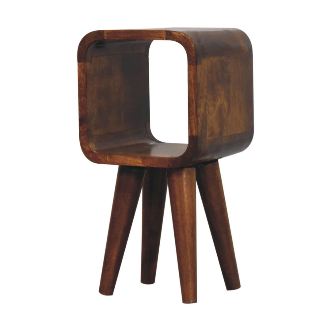 Extra Mini Minimalist Open Curved Chestnut Bedside