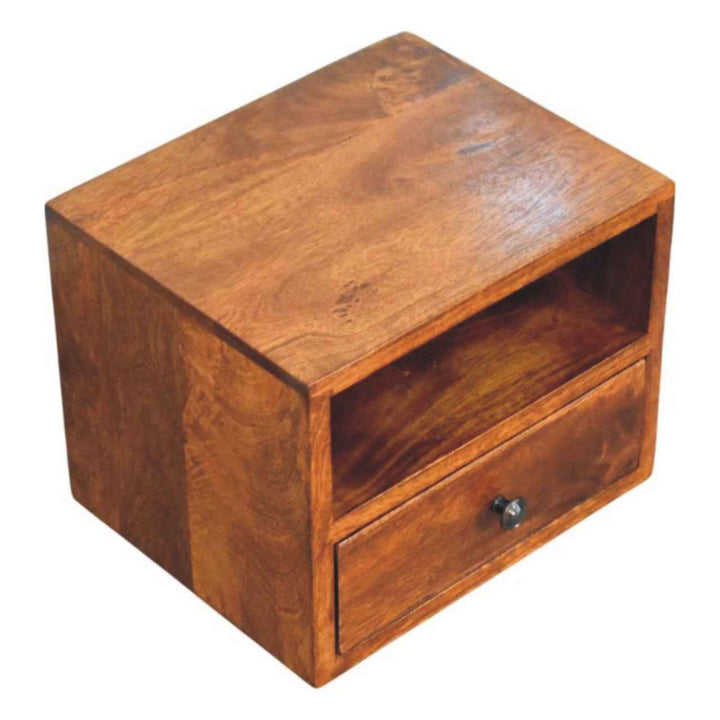 Solis 1-Drawer Chestnut Wall Mounted Nightstand