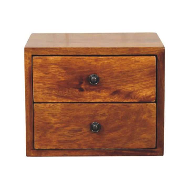 Solis 2-Drawer Chestnut Wall Mounted Nightstand - TidySpaces
