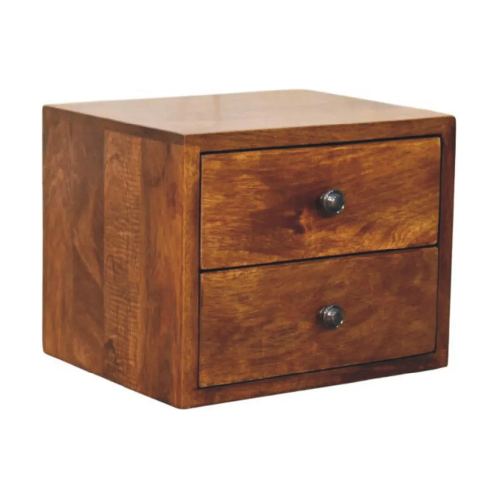Solis 2-Drawer Chestnut Wall Mounted Nightstand - TidySpaces