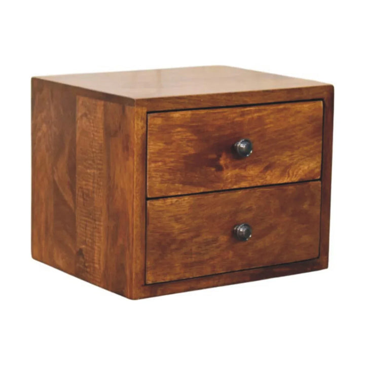 Solis 2-Drawer Chestnut Wall Mounted Nightstand - TidySpaces