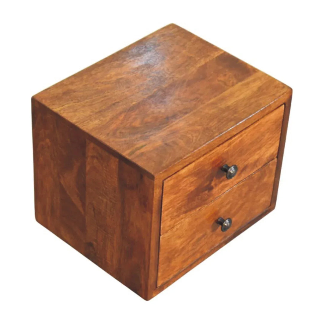 Solis 2-Drawer Chestnut Wall Mounted Nightstand - TidySpaces