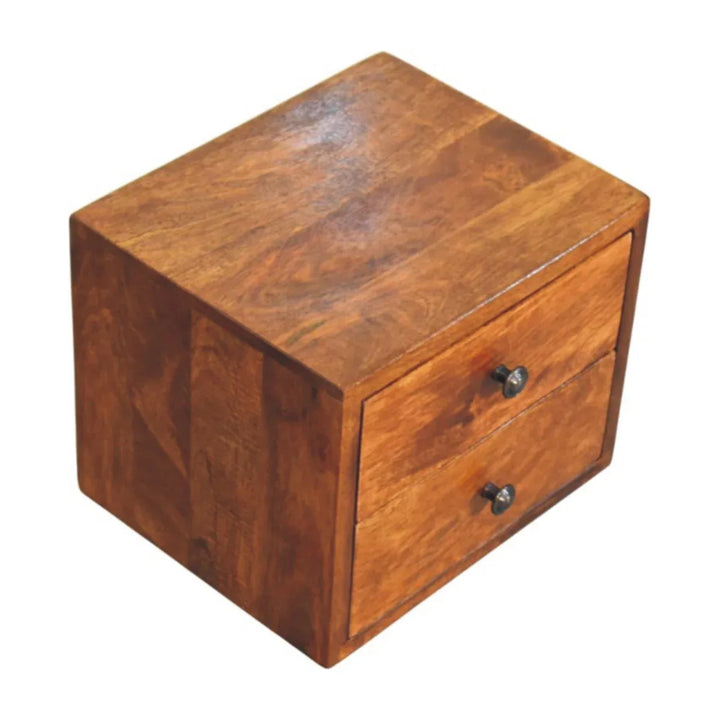 Solis 2-Drawer Chestnut Wall Mounted Nightstand - TidySpaces
