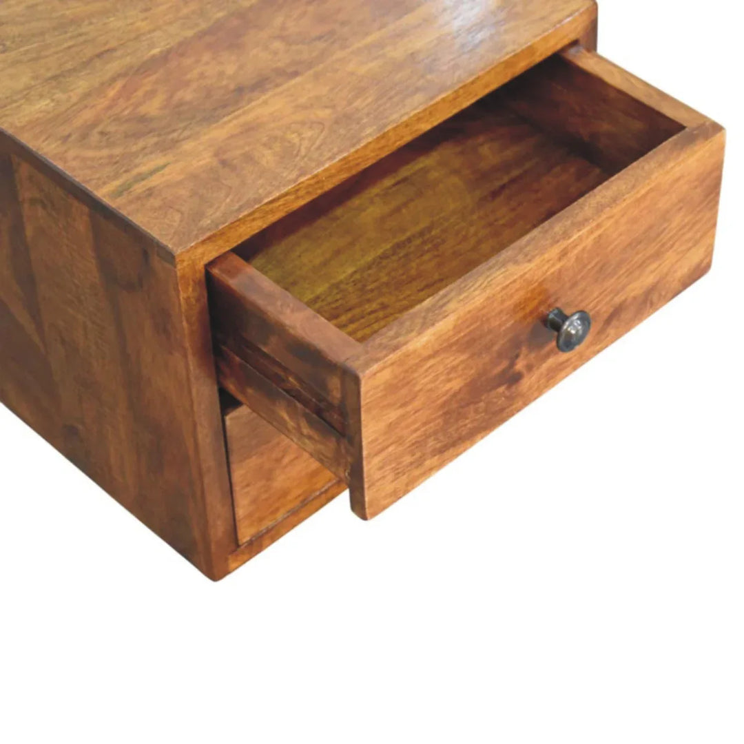Solis 2-Drawer Chestnut Wall Mounted Nightstand - TidySpaces