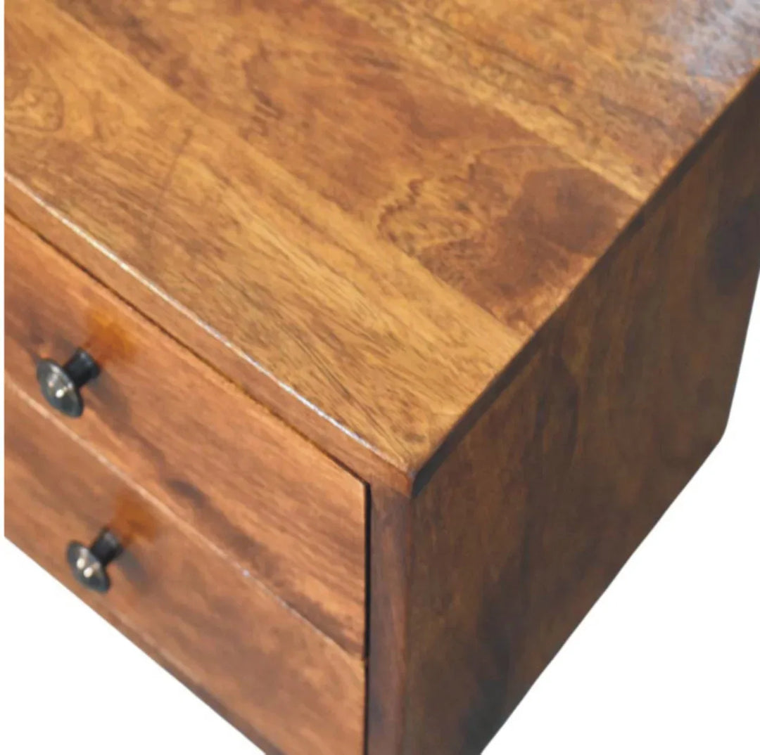 Solis 2-Drawer Chestnut Wall Mounted Nightstand - TidySpaces