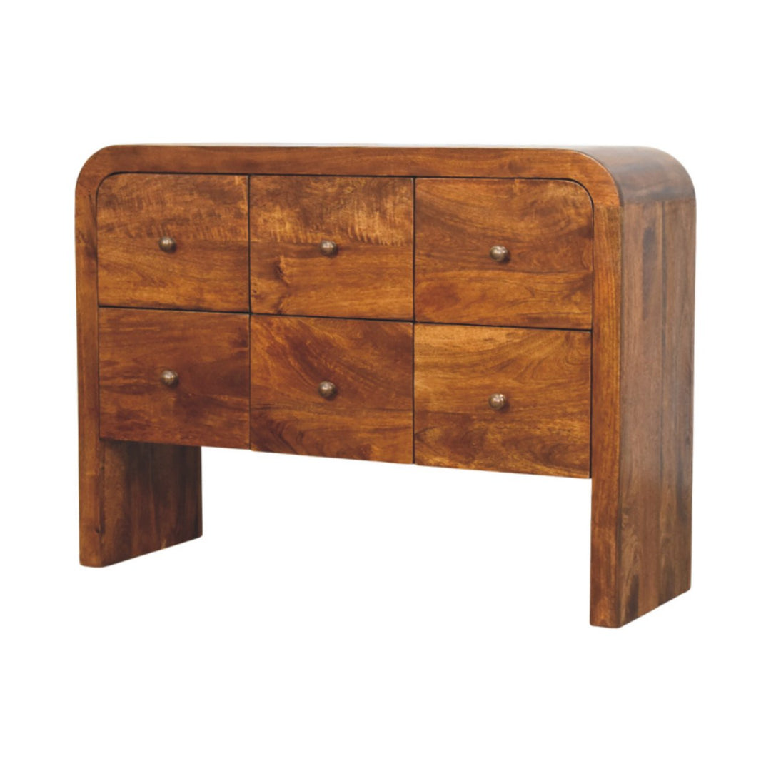 Darcy 3 over 3 Drawer Chest in Chestnut Finish