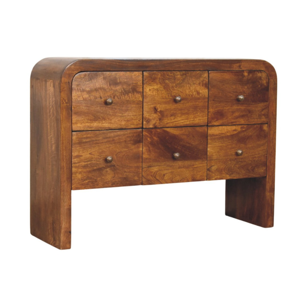 Darcy 3 over 3 Drawer Chest in Chestnut Finish