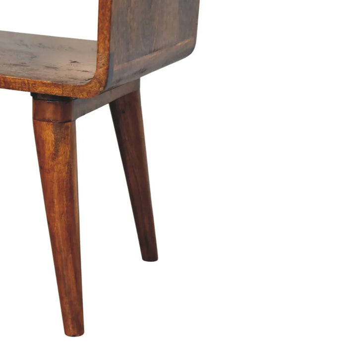 Avora Chestnut Nightstand with Drawer and open slot - TidySpaces