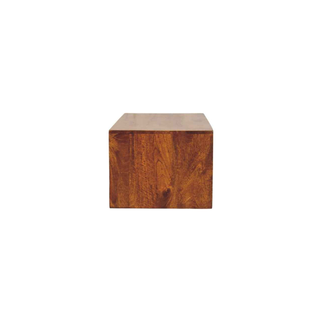 Lunar 2 Drawer Chestnut Wall Mounted Media Unit