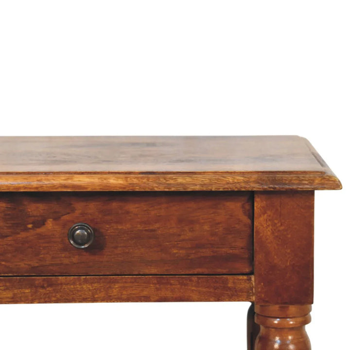 Turned Legs Chestnut 1 Drawer Side Table - TidySpaces