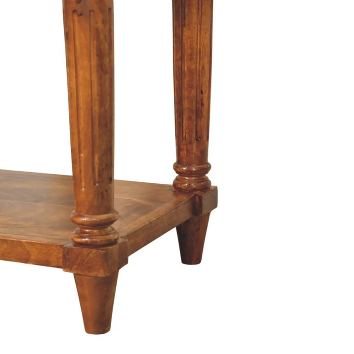 Turned Legs Chestnut 1 Drawer Side Table - TidySpaces
