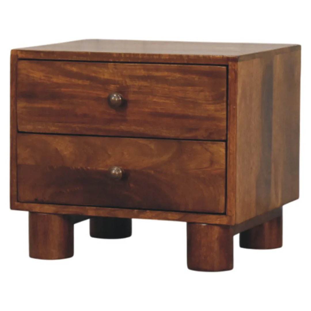 Tula 2 Drawer Chestnut Nightstand - TidySpaces