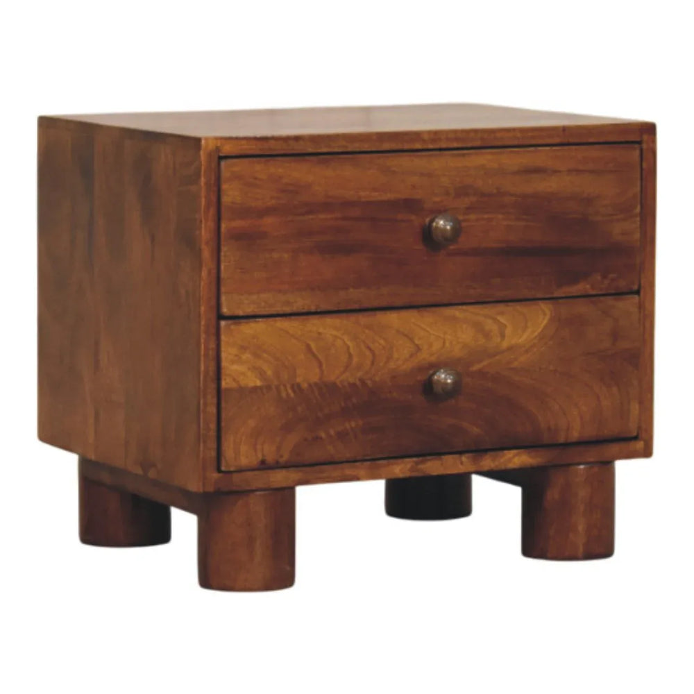 Tula 2 Drawer Chestnut Nightstand - TidySpaces