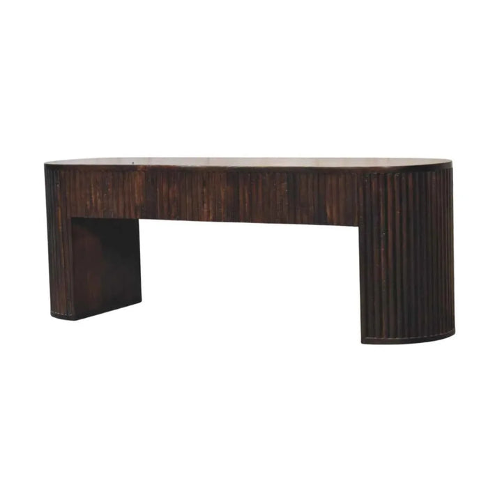 Velvet Mocha Fluted Bench