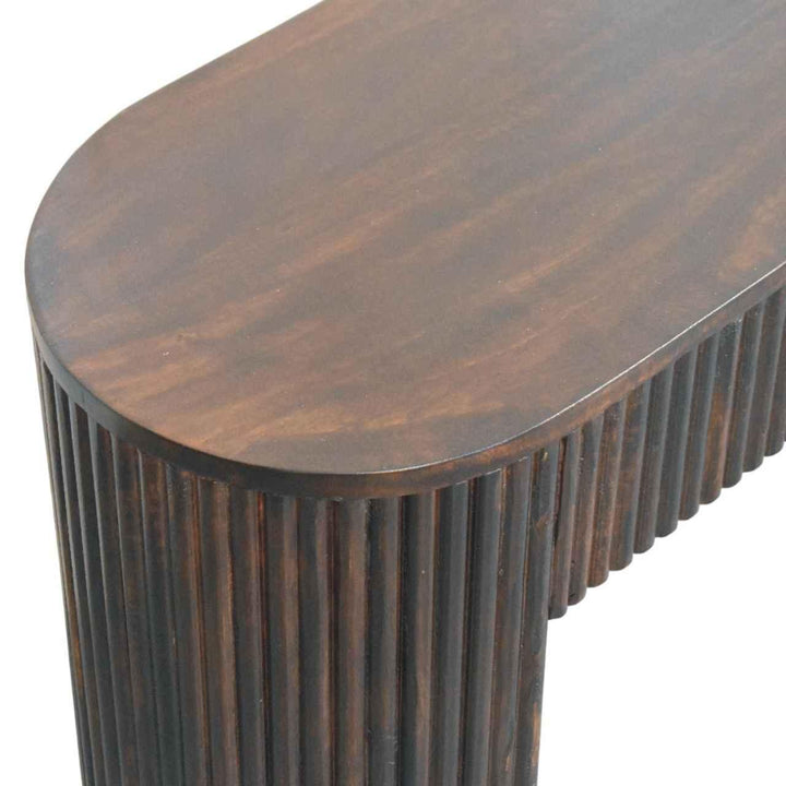 Velvet Mocha Fluted Bench