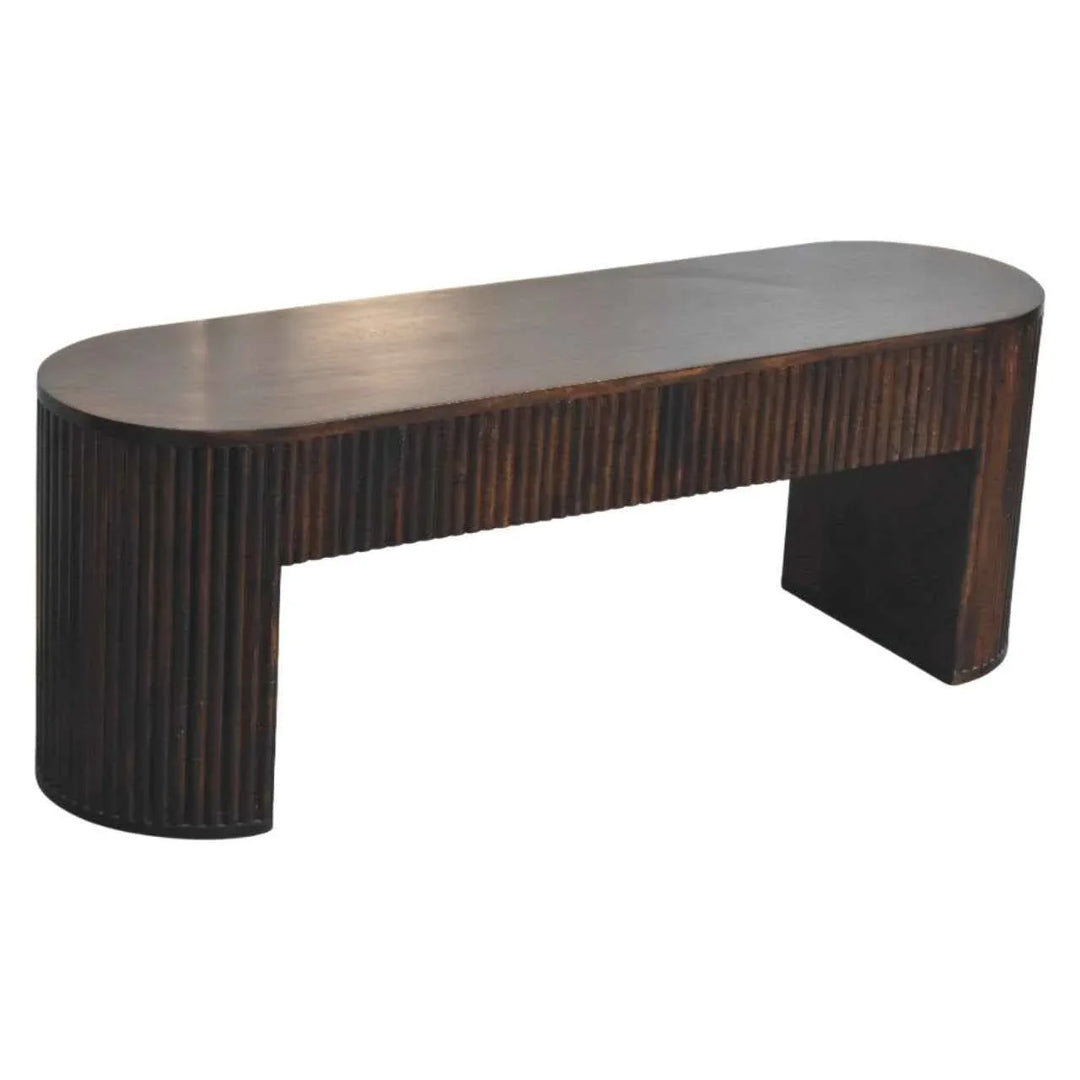 Velvet Mocha Fluted Bench