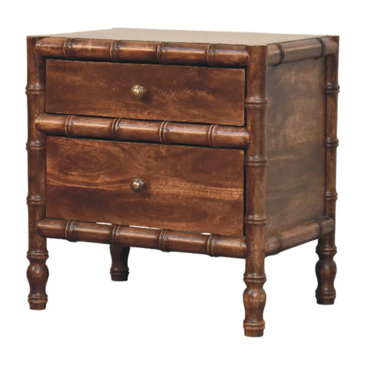 Bamboo Frame Nightstand in Roasted Almond - TidySpaces