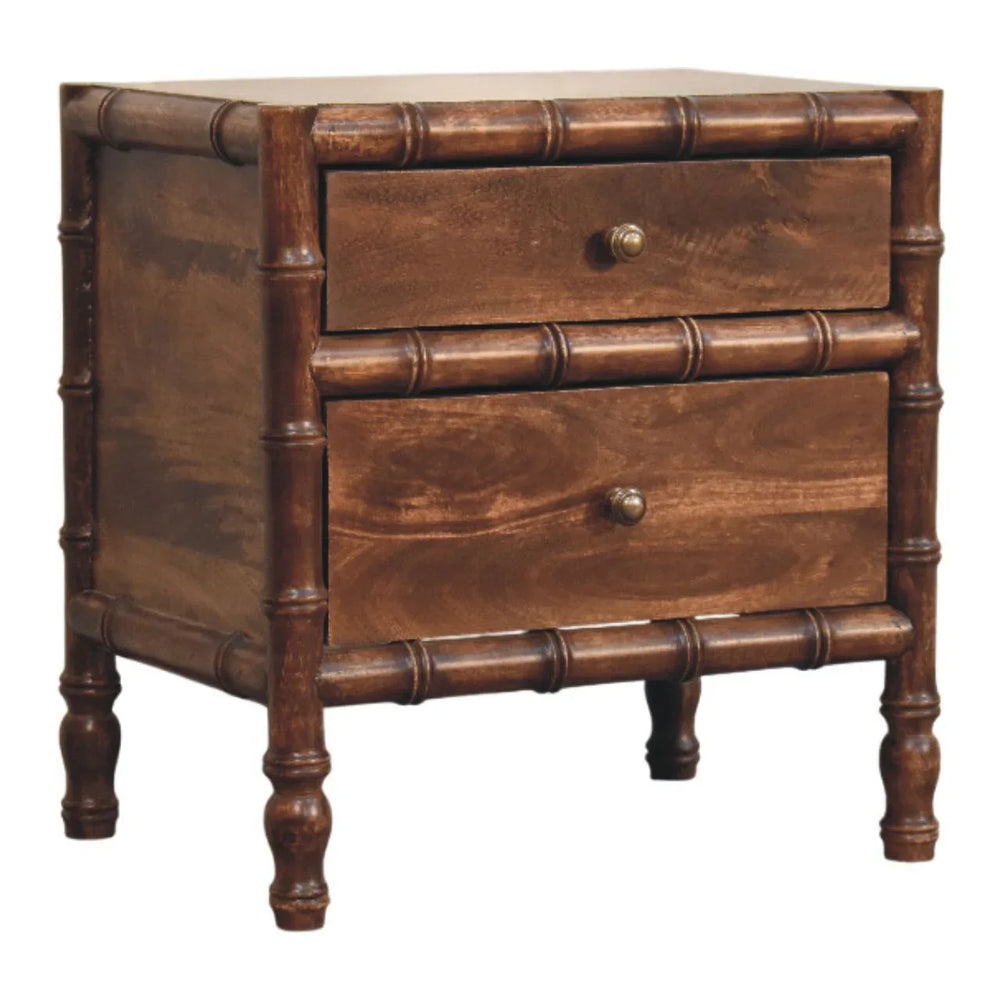 Bamboo Frame Nightstand in Roasted Almond - TidySpaces